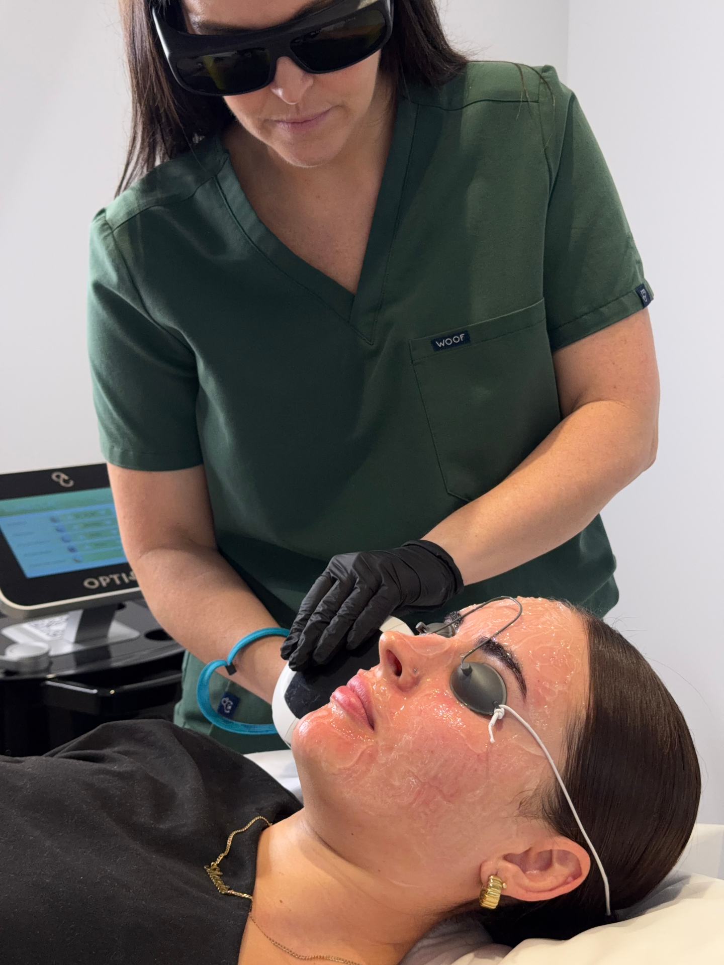 Lightening & Tightening treatment in progress at The Skin Element